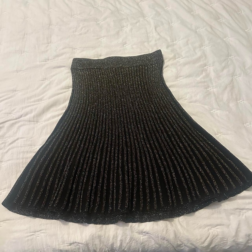 Draper James Black and Gold A-Line Skirt